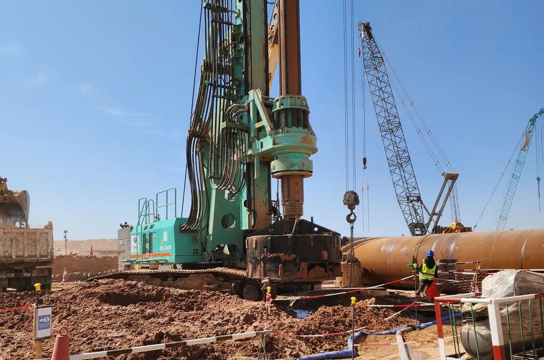 中国水电基础局携手上海金泰，共筑中东基建新里程碑106.16米超深桩